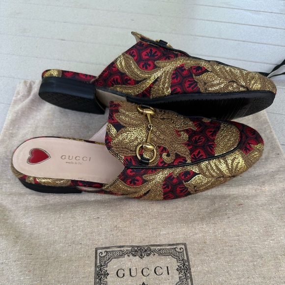 Gucci Jacquard Princetown Horsebit Accent Mules - Picture 3 of 7